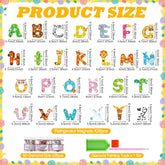 26 Pcs Diamond Art Painting Magnets Cartoon Animal Letters for Fridge Magnetic Diamond Art Painting Kit Fridge Sticker Magnet Craft